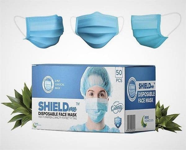 50 pcs disposable 3ply face mask ce approved shieldme NEW